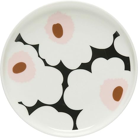 Marimekko Unikko Plate 13 5 Cm White Green Pink Amazon De Kuche Haushalt