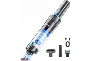 YTE PRO Handheld Vacuum Cordless 15000PA Car Vacuum 3-in-1 Hand Held Vacuums 1.1 Pounds Hand Vac Cordless Rechargeable One-Touch Empty for Cleaning Cars Offices Homes Pet Hair and Dust (Blue)