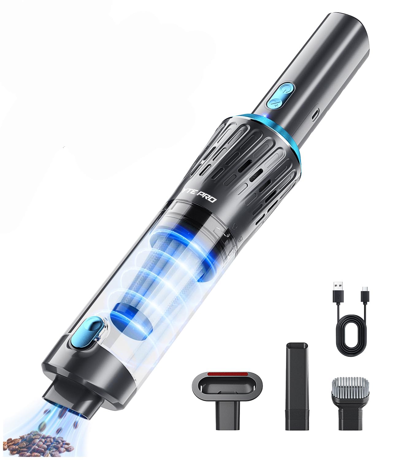 Photo 1 of YTE PRO Handheld Vacuum Cordless 15000PA Car Vacuum 3-in-1 Hand Held Vacuums 1.1 Pounds Hand Vac Cordless Rechargeable One-Touch Empty for Cleaning Cars Offices Homes Pet Hair and Dust (Blue)