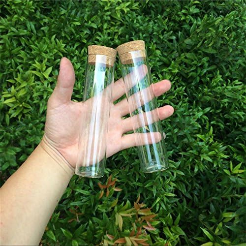 Jarvials 12 Sets of 110ml Transparent Test Tube with Cork Stopper, Food Grade High Quality Glass Bottles (12, 110ml)