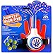 FiestaFive - Confetti High Five HandHeld Toy Shooter with 6 Refills - Blast Confetti From Your Hands, Reloadable, Patented Perfect High Five Design, Safe Air Powered Party Favor - Blue/White