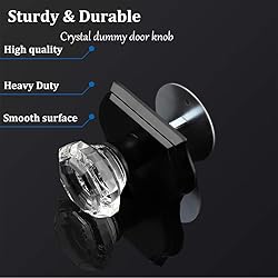 3 Pack Crystal Door Knobs with Matte Black Arched