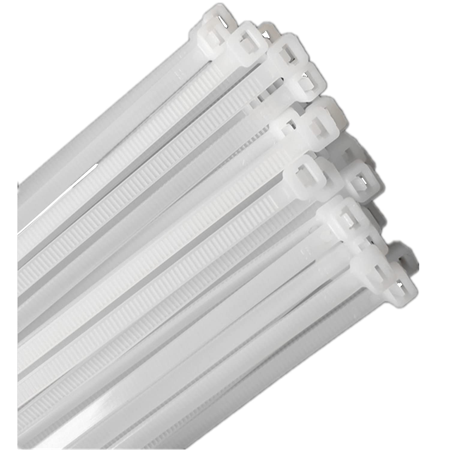 100pcs Cable Zip Ties Heavy Duty, 15-inch Plastic Ties, Adjustable Super Strong Plastic Ties, Tensile Strength of 50 Pounds, Suitable for Indoor and Outdoor Use (White)