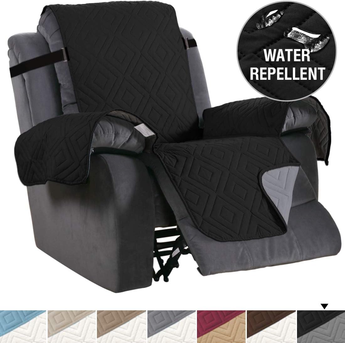 H.VERSAILTEX Recliner Cover Reversible Sofa Slipcover Furniture Protector Water Resistant 2 Inch Wide Elastic Straps Recliner Chair Cover Pets Kids Fit Sitting Width Up to 22" (Recliner, Brown/Beige): Kitchen & Dining