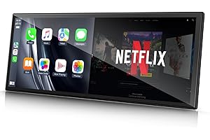 LAMTTO Upgraded 10.25'' Wireless Carplay Screen with Netflix YouTube Apps and Backup Camera Built-in Entertainment Video Box Navigation Voice Assistant for iOS 10+ Android 11+