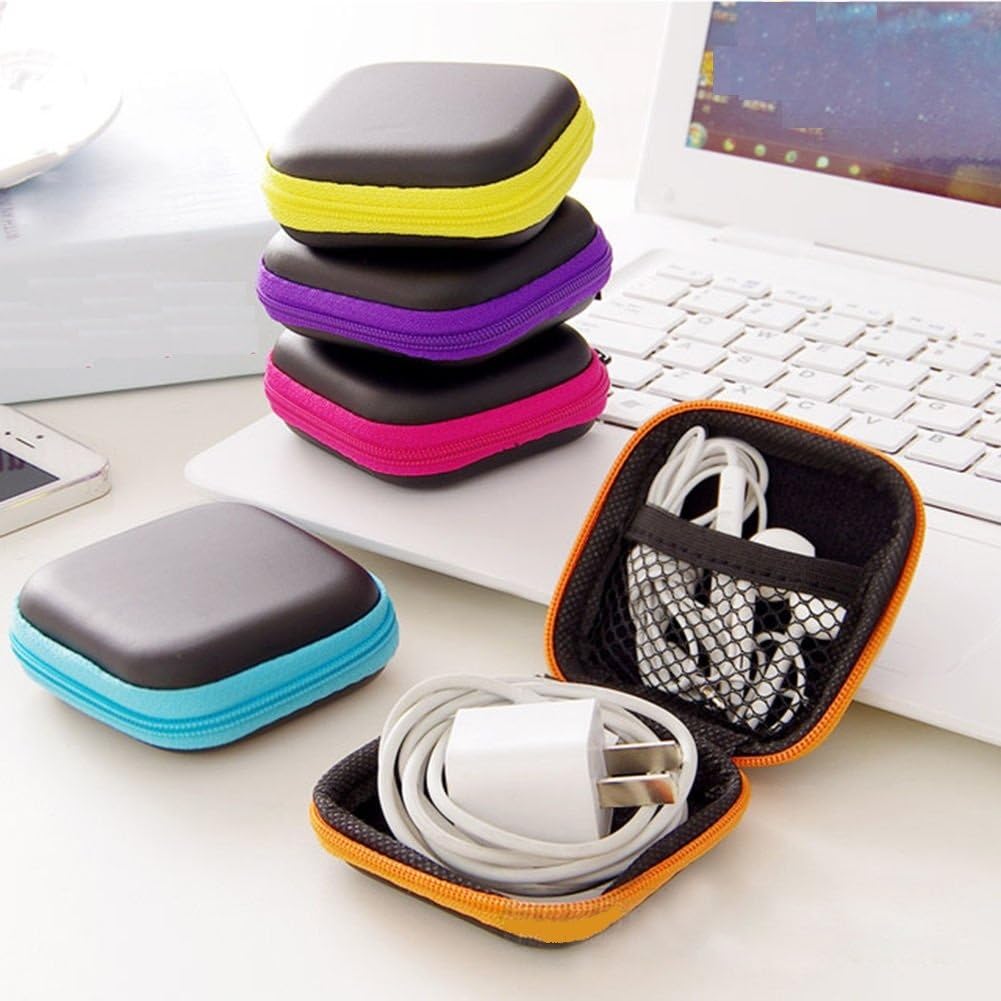Earphone Pouch, Key Case, (Color Turkish Blue, 2.7 inch, 1 case) Pill Case, Mobile Charging Wire Case, Multipurpose