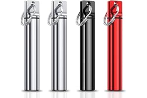 AEIMIAIDE 4pcs Aluminum alloy portable toothpick box keychain, Small Toothpick Case for Outdoor Picnic Camping Traveling (Bla