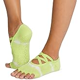 toesox Elle Half Toe Grip Socks – Non-Slip Grip Sole for Yoga, Pilates, Gym - Non Skid Open Toe Socks for Women
