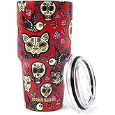 Jormungand 30 oz Tumbler Stainless Steel Vacuum Insulated Travel Mug with Leak Proof Lid Double Wall Coffee Cup Water Bottle for Cold Beverages 30oz Tumbler Sugar Skull