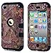 ipod 4 Camo Case, Kecko Dual Layer Defender Tough Armor Realtree Camouflage Hunting Tree Shockproof High Impact Hybrid Silicon Hard Case Cover for Girls & Boys For ipod Touch 4th (Black)