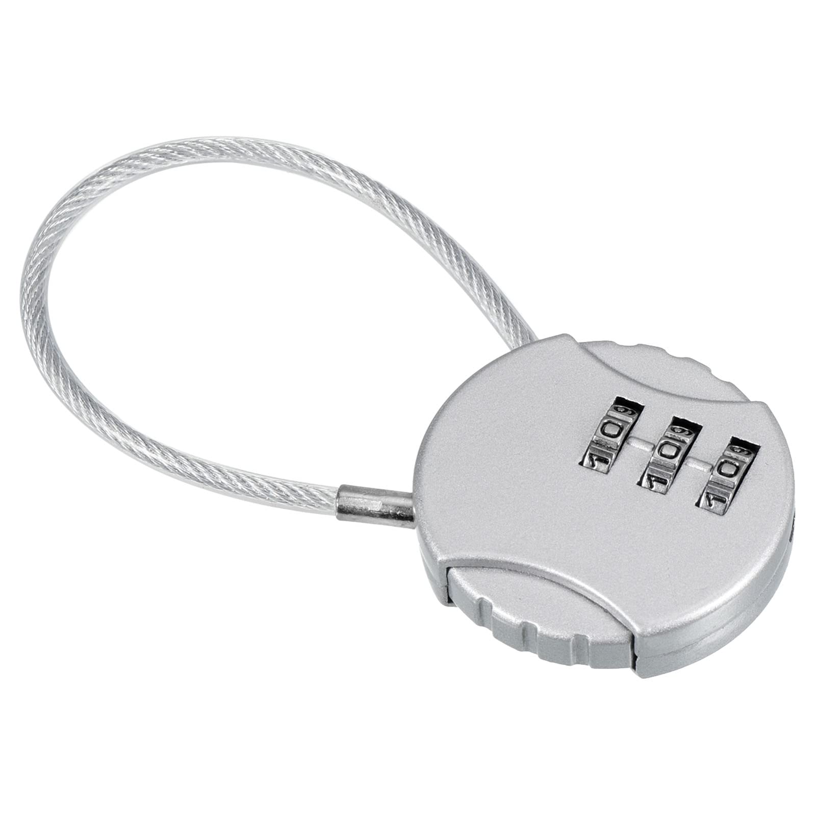 PATIKIL Combination Lock 4.7 Inch, 3 Digit Outdoor Waterproof Code Padlock with Wire Rope for Luggage Gym Locker Fence Toolbox Backpack, Silver