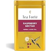 Tea Forte Raspberry Nectar Loose Leaf Tea Canister | Makes 35-50 Cups, Handcrafted Loose Leaf Herbal Tea Blend, Airtight Decorative Canister, Premium Gift for Tea Lovers