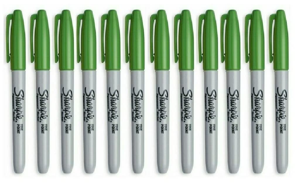 Sharpie Fine Point Permanent Marker Argyle Green 12 Pack