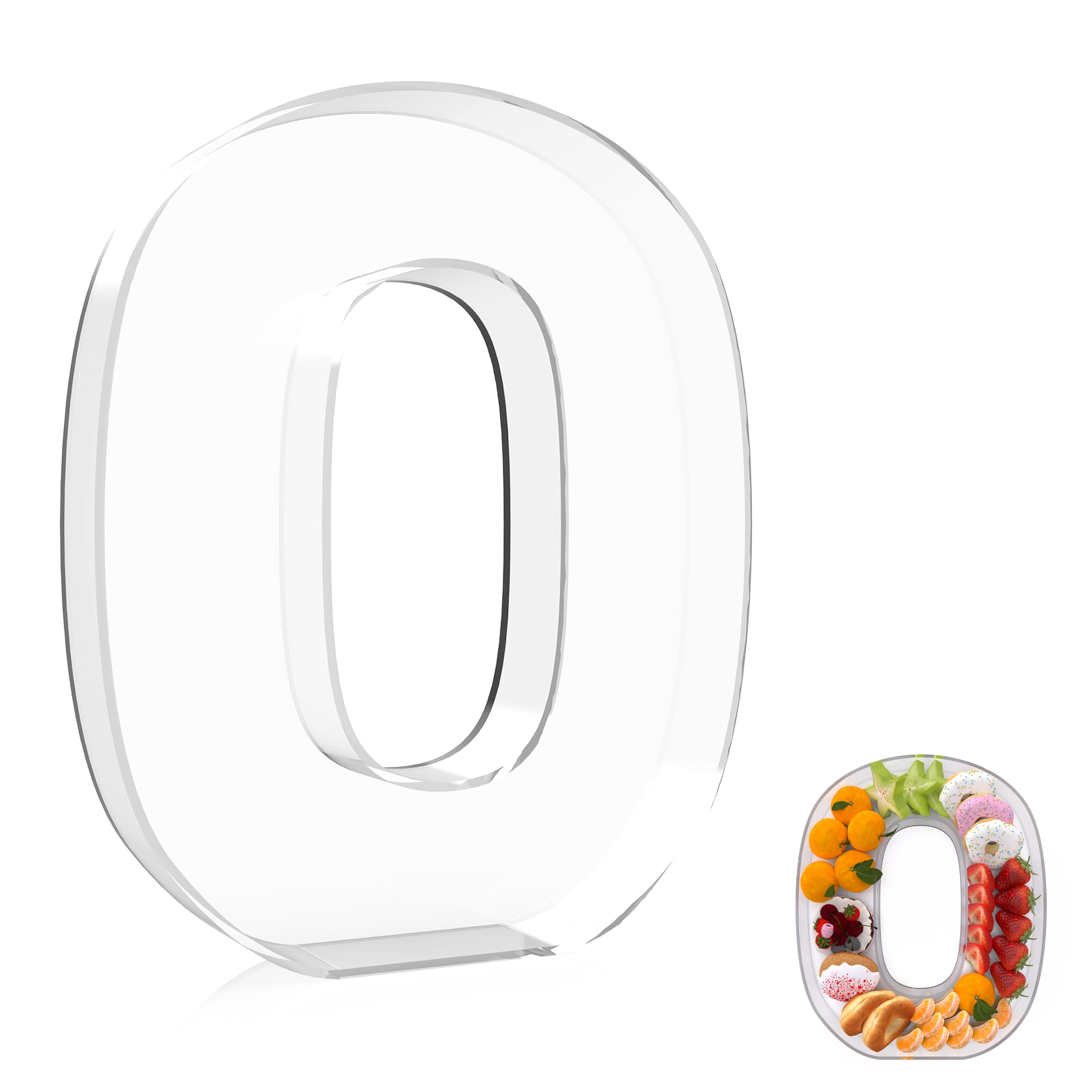 Photo 1 of 13.8" Extra Large Acrylic Number Charcuterie Board Box, Reusable Fillable Number Cake Candy Dish Display Serving Tray for Birthday Anniversary Party Decoration (0)