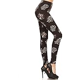 Leggings Depot Women's High Waisted Skull & Halloween Print Leggings