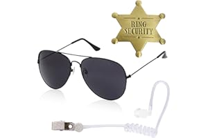 Sucrain Ring Wedding Security Set, Ring Bearer Gifts Sunglasses+ Earpiece+ Ring Security Badge for Ring Bearer Proposal Wedding Party Favor Cosplay