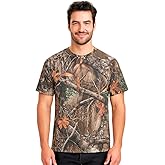 Authentic Realtree Camouflage Short Sleeve Polye Tee - Scent Control & Moisture Wicking UPF 30 | Unisex Adult Crewneck Shirt
