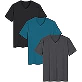 Latuza Men's Viscose Sleep Shirt Soft V-Neck Pajama Tops 3 Pack