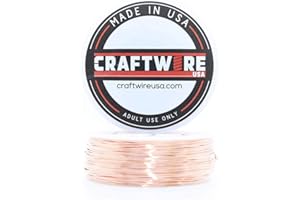 CRAFTWIRE USA Solid Bare Copper Wire Round, Bright, Dead Soft, 270 Feet, 5OZ 24 Gauge (Choose 10 to 30 ga.)