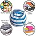 Storage Bean Bag Chair For Kids - 100% Cotton - Great for Decluttering Kids Rooms - Toy Organizer Storage Solution, Stuffed Toys, Clothes, Sheets, Towels (Blue)
