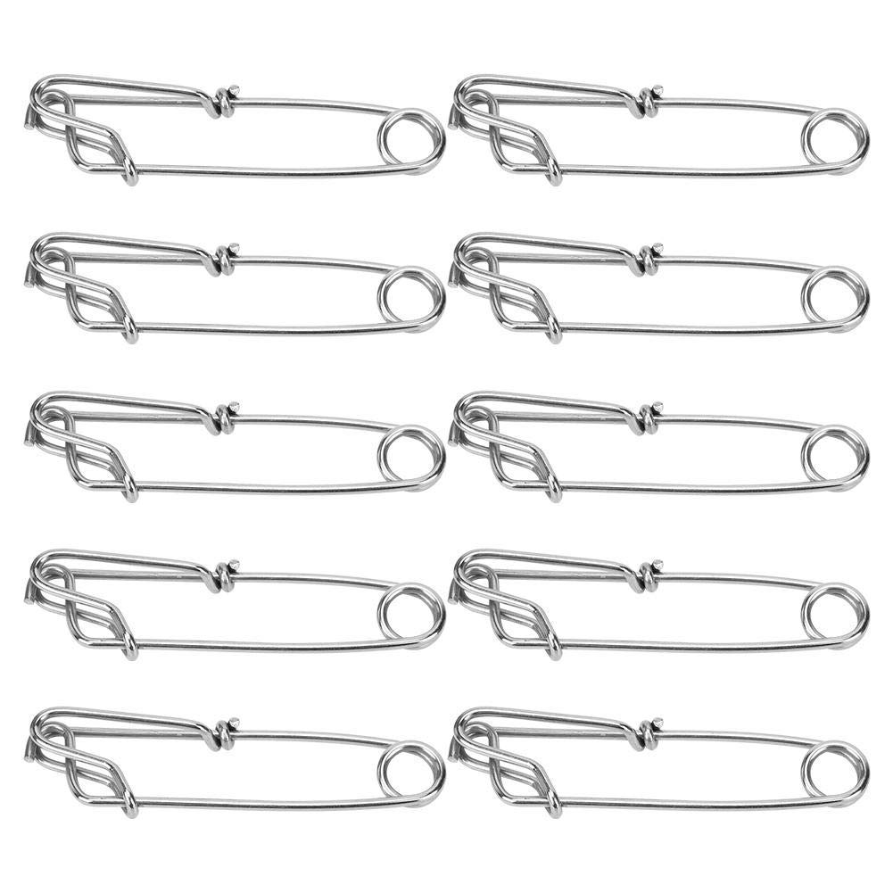Longline Snap Clip, 10Pcs 2.6X100mm Stainless Steel Long line Snap Clips Suitable for Long Line Fishing, Floats, Sharking, Tuna Fishing, Crabbing, Shrimping, etcOther hiking and camping supplies