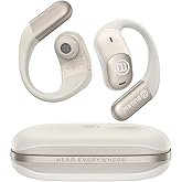 BUGANI 2025 Bluetooth 5.4 Open Ear Headphone with Dual-Mic ENC Wireless Earbuds,360 Head-Tracking Spatial Audio, 75HRS Playtime,IPX5 Water Resistance for Sport and Workout (White)