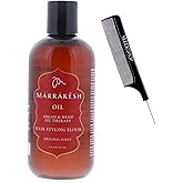 short SIeekshop Comb + Marrakesh Oil HAIR STYLING ELIXIR - Original Scent - XXL PRO (Argan & Hemp Oil Therapy), Argan Moroccan Morocco (Original Scent (8 oz XXL Professional))