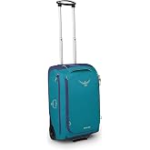 Osprey Daylite 40L Wheeled Carry On Collapsible Travel Duffel Bag, Lightweight Rolling Suitcase, Blue Spikemoss/Alkaline