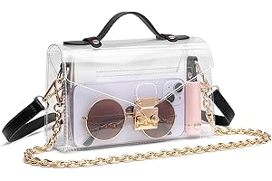 LZXYBIN Clear Stadium Purse, Cute Clear Concert Crossbody Plastic Small Bag Game Day Clutch Purse Stadium Approved for Women