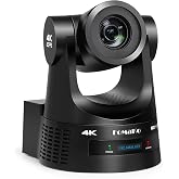 FoMaKo K600N 4K 60fps NDI PTZ Camera, Supports NDI HX3 4K 60fps Output, 20x Optical Zoom, Gen 3 AI Auto-Tracking, 3G-SDI/HDMI/NDI/USB/PoE, Ideal for Church Worship &amp; Live Studio,Black