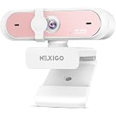 NexiGo N660P Pro 4K Webcam with Distortion-Free Lens, 1080p 60 fps Autofocus USB Streaming Camera, 3DNR, Noise-Canceling Mics &amp; Privacy Cover, Web Cam for Gaming/Live Streaming/PC/Mac/Switch 2, Pink