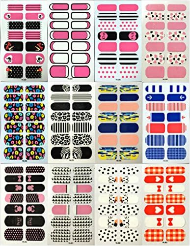 12 Premium Sheets($0.99/pc) - Love Nest Nail Art Tips Stickers False Nail Design Manicure Decals Nail Art Water Nail Art Decal / Tattoo / Sticker (Series 9)