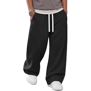 Yooo's Vivi Boys Baggy Sweatpants | Wide Leg Pants, Athletic,Loose, Casual, Open Bottom Joggers, with Pockets, Back to School