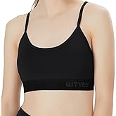 GITYEE Women's Padded Wireless Adjustable Thin Straps Y-Back Workout Yoga Sports Bra