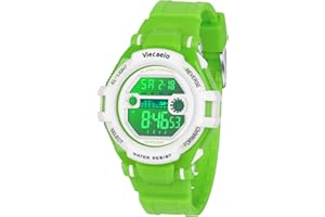 Viecaeio Teenagers Kids 5-17 Years Old Boys for Girls Waterproof Sports Watch with Stopwatch, Alarm Clock, LED Colorful Lights, 5 Years Battery Life