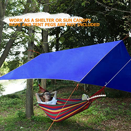 REDCAMP Large Waterproof Camping Tarp Lightweight, Multifunctional Insulated Tent Footprint for Camping Hiking Backpacking, Blue 106''x82'' - Thumbnail 3