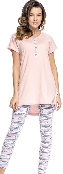 dn-nightwear Damen Schlafanzug/Pyjama für Schwangerschaft und zum Stillen