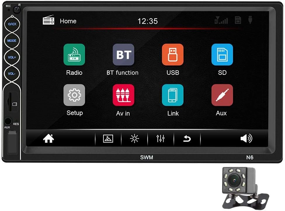 Ahomi SWM N6 2 DIN Reproductor estéreo de Coche MP5 Receptor de Radio