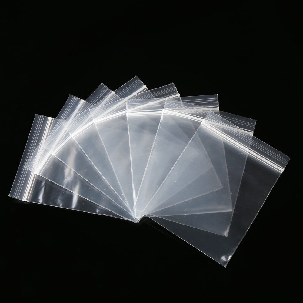 CCINEE CCINEE100PCS Zip Lock Bags 2.4x3.2 Inch Reusable Plastic Clear Seal Bags