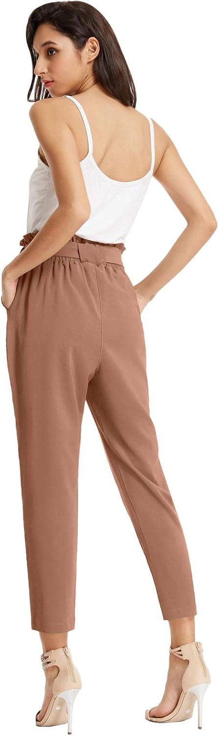 slim leg paperbag trousers