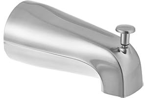 EZ-FLO 5-3/8 Inch Slide-On Zinc Bath Tub Diverter Spout with Hex Wrench and Set Screw, 1/2-inch Copper Pipe, Chrome, 15089