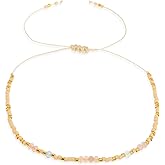 Frigotine Handmade Boho Beaded Natural Gemstone Bracelets for Women, Cute Dainty Colorful Seed Beads Adjustable Rope Bracelet Summer Friendship Jewelry Gift