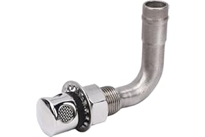 UPALDHOU Marine Grade 316 Stainless Steel Fuel Vent Valve, 90 Degree Elbow Fitting for 5/8 Inch Hose with Mirror Polish Finis