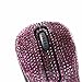 2.4G Wireless Mobile Optical Mouse, Hepix Purple Crystal Bling Rhinestone Covered, USB Nano Receiver for Notebook, PC, Laptop, Computer, MacBook