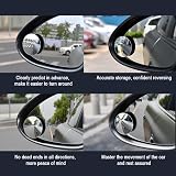 ILYPUS 360° Rotatable Blind Spot Mirrors 2 Pack Waterproof Convex Car Wing view 3