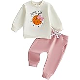 Fufuriprefer Toddler Baby Girl Fall Clothes Football Outfit Long Sleeve Sweatshirt Pullover Tops Jogger Pant Set
