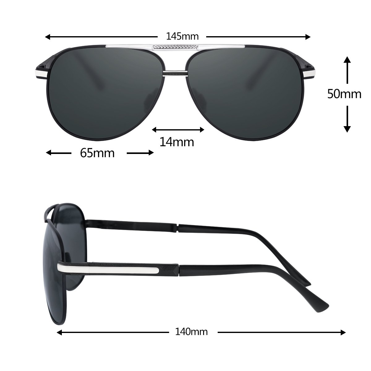 Zealme Polarized Fashion Aviator Anti Glare Pilot Driving Fashion Lightweight Durable Unbreakable Frame Cycling Fishing cycle Hiking Dark Sunglasses for Men Women (black) BM110