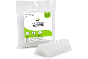Surebonder DT-100 Mini Size Hot Glue Sticks for Glue Guns 0.27 in. Diameter, 4 in. Length - All Purpose, All Temperature - Great for DIY, Arts, and Crafting - 100 Pack, Clear