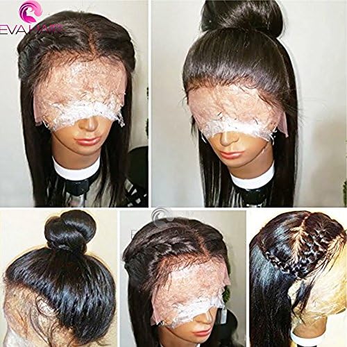 EVA HAIR 180% 250% Density Straight 360 Lace Frontal Wig Pre Plucked With Baby Hair Natural Hairline Brazilian Remy Hair Wigs 10"-22"