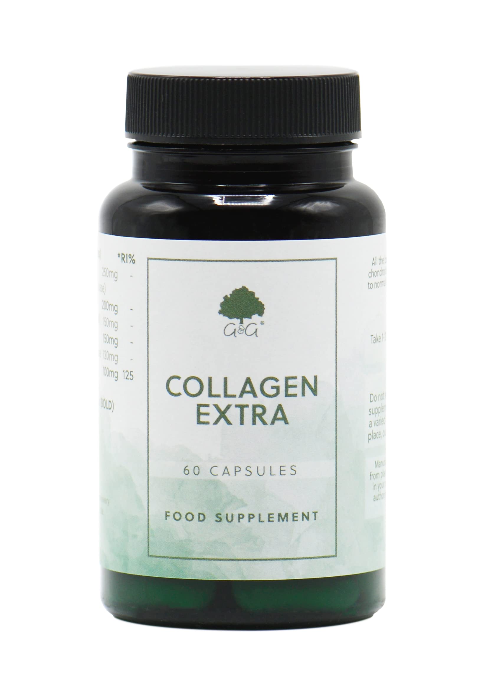 Collagen Extra Capsules - Marine Collagen with Glucosamine, Chondroitin & Vitamin C - 60 Capsules - Non-GMO, Made in The UK - G&G Vitamins